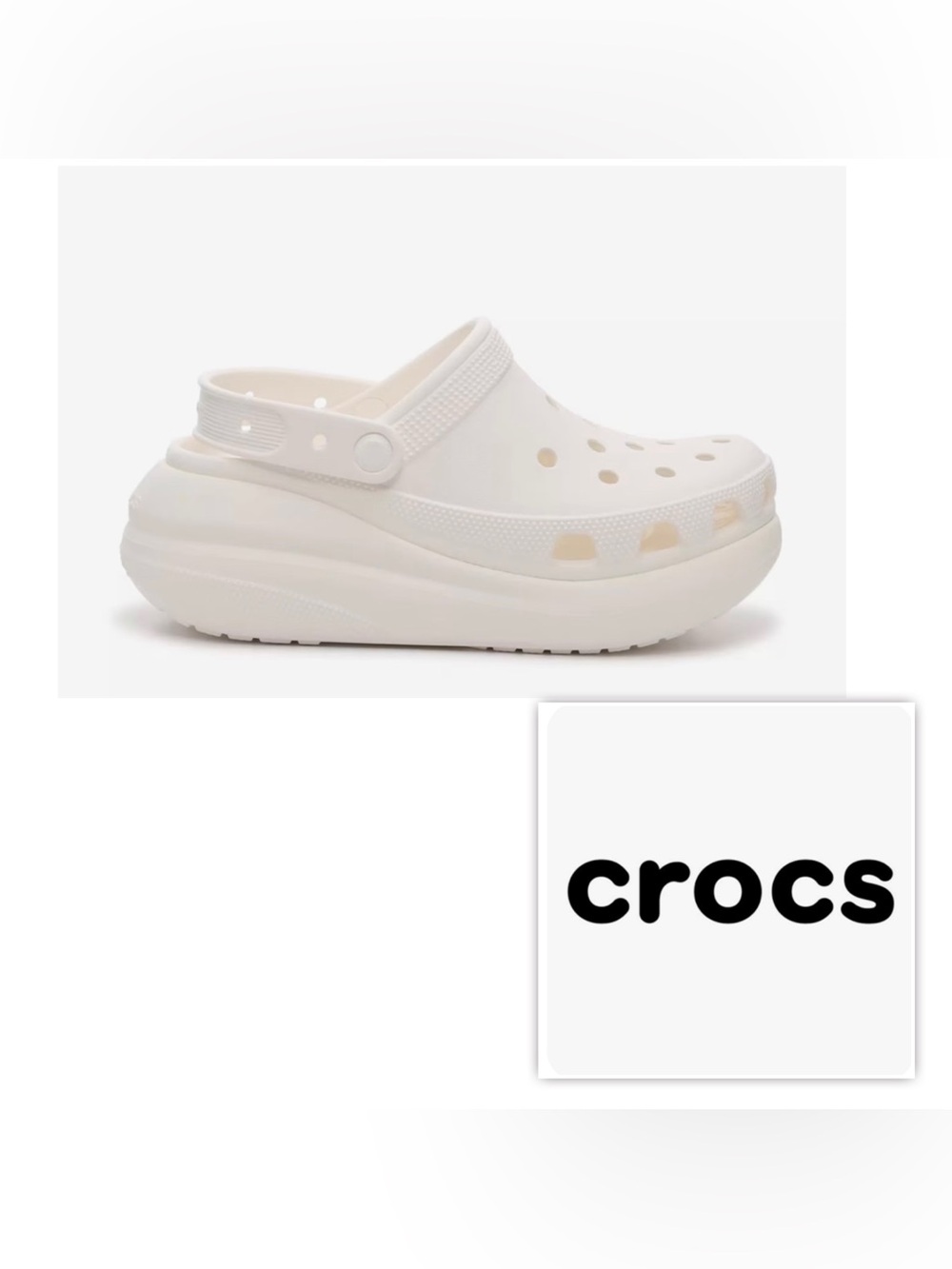NWT $75 Crocs Men 12 Classic Crush Platform Clog slip On shoes sandals white
